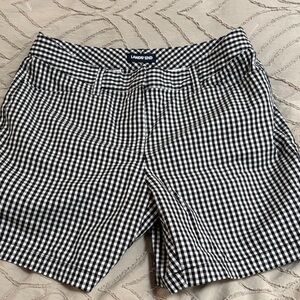 Lands' End women’s Black and White Gingham Shorts
